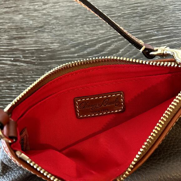 NWT Dooney & Bourke Pebble Grain Large Slim Wristlet Elephant Gray Leather Zip - Picture 9 of 13